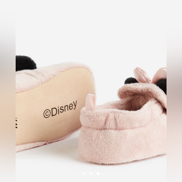 H&M Disney Baby Soft Appliqué Slippers Pink Size US 1-2/EU 16-17 NWT - Picture 3 of 8